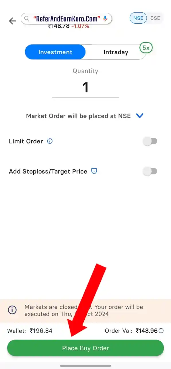 INDMoney Stock Buy Process